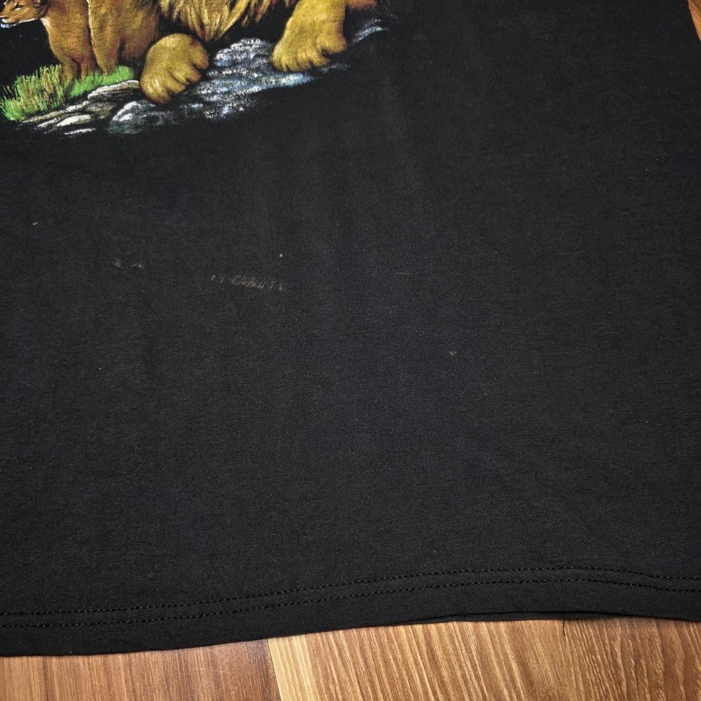 Y2k Graphic Shirt Mens 2XL Black Jerzees Safari Wildlife Big Cat Tee - Picture 2 of 7